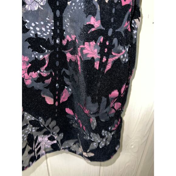 Christopher & Banks Cardigan Jacket Medium Petite Burnout Velvet Whisigoth MP PM - Picture 7 of 10